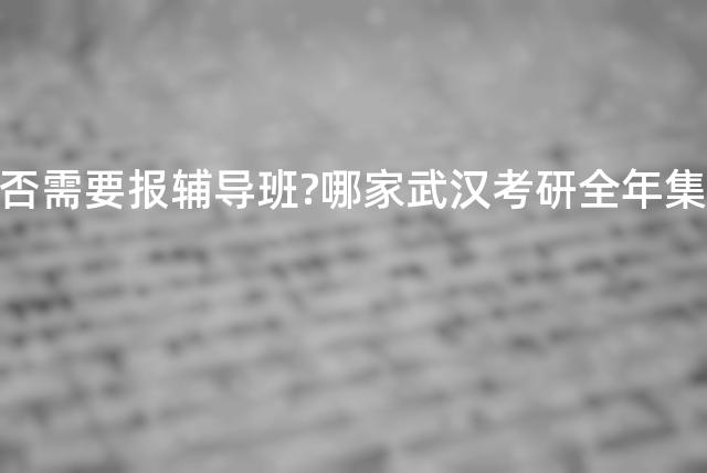 24考研是否需要报辅导班?哪家武汉考研全年集训营好